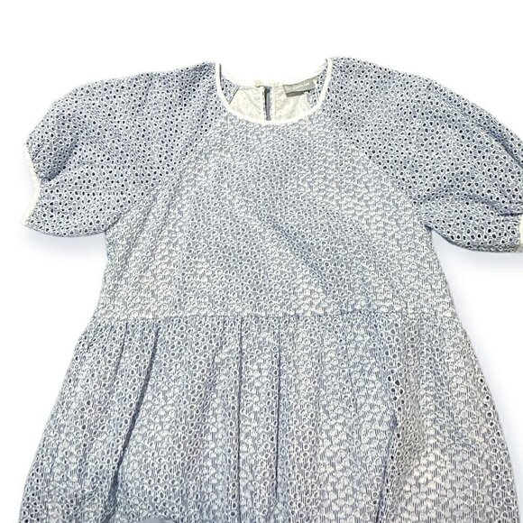 EVERLANE THE TIERED EYELET MIDI DRESS BLUE / WHITE SIZE S, New with tag - Picture 9 of 16
